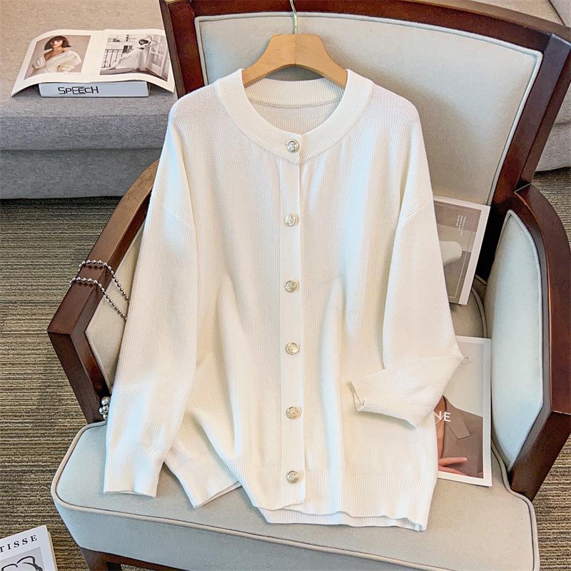 Plus Size Women's Thick Knit Cardigan Sweater, Bust 150/160, Style 350-8037