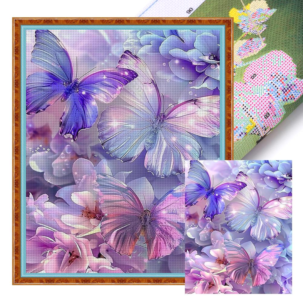 Full Embroidery Eco-cotton Thread 11CT Printed Animal Cross Stitch Kit 40x50cm