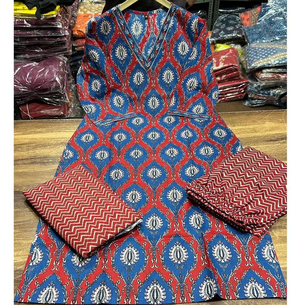 Women Designer Pure Cotton Salwar Suit Indian Bollywood Party Wear Salwar Kameez Kurti Set