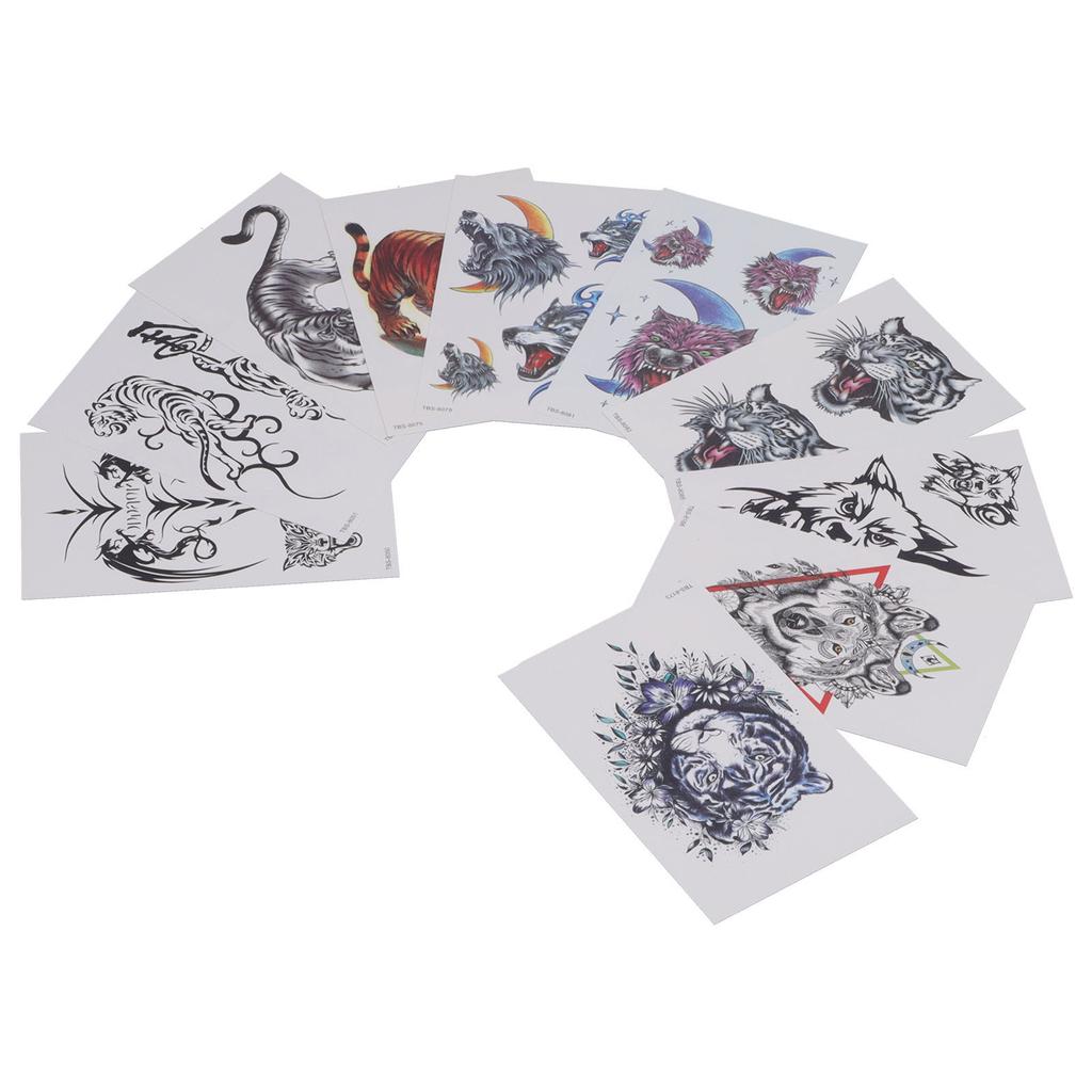 10pcs Temporary Tattoos Stickers Waterproof Long Lasting Fake Tattoo Stickers Set