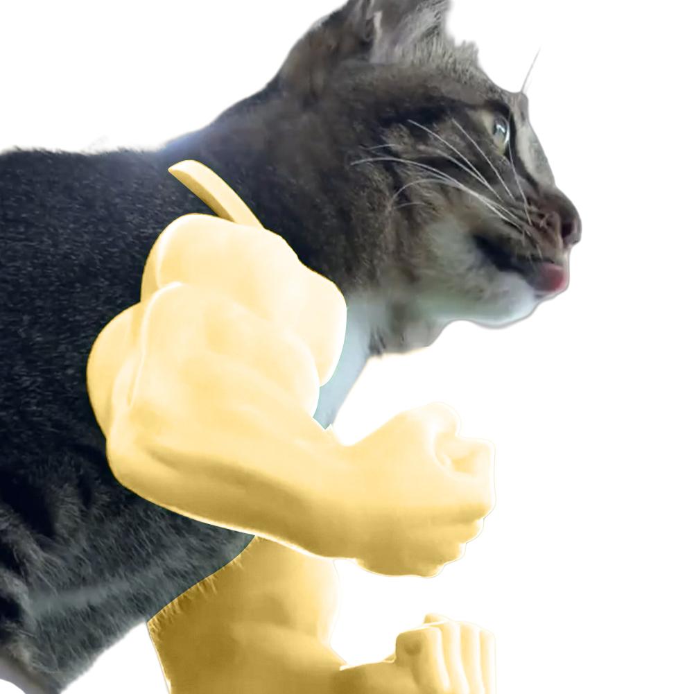Cat Muscle Arms 3D Printed Cat Neck Arms with Muscles Small Dogs Funny Cosplay for Halloween Parties Decoration Accessories