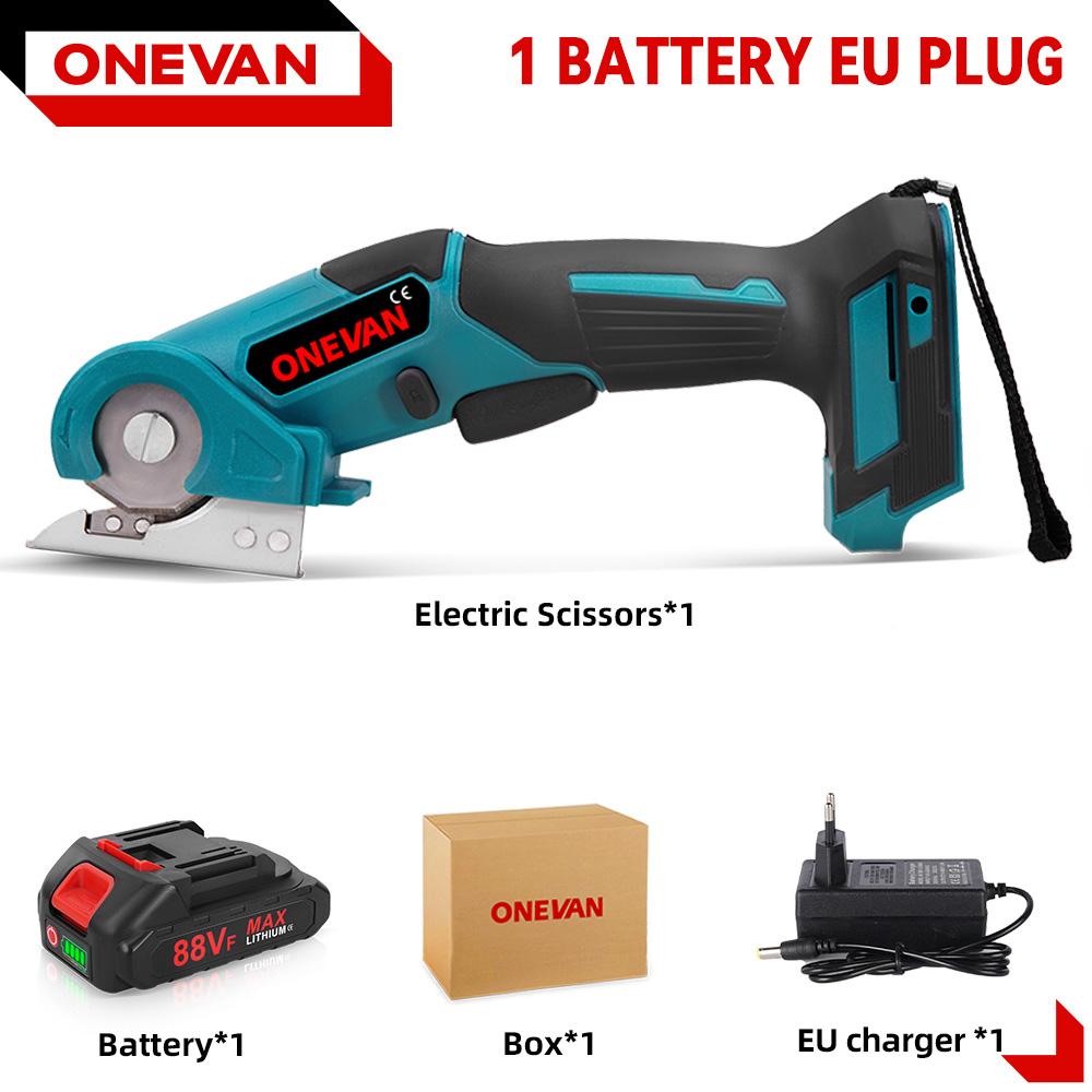 ONEVAN 800W Akku-Elektroschere Stoffschneider Metall Teppichschneidwerkzeuge Aluminiumlegierung Edelstahlmesser für Makita Akku