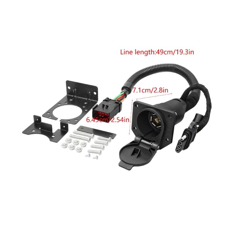 Connecteur universel pour remorque de remorquage pour plusieurs véhicules 10 broches vers adaptateur à 4+7 broches Housse de protection en caoutchouc Matériau ABS PVC
