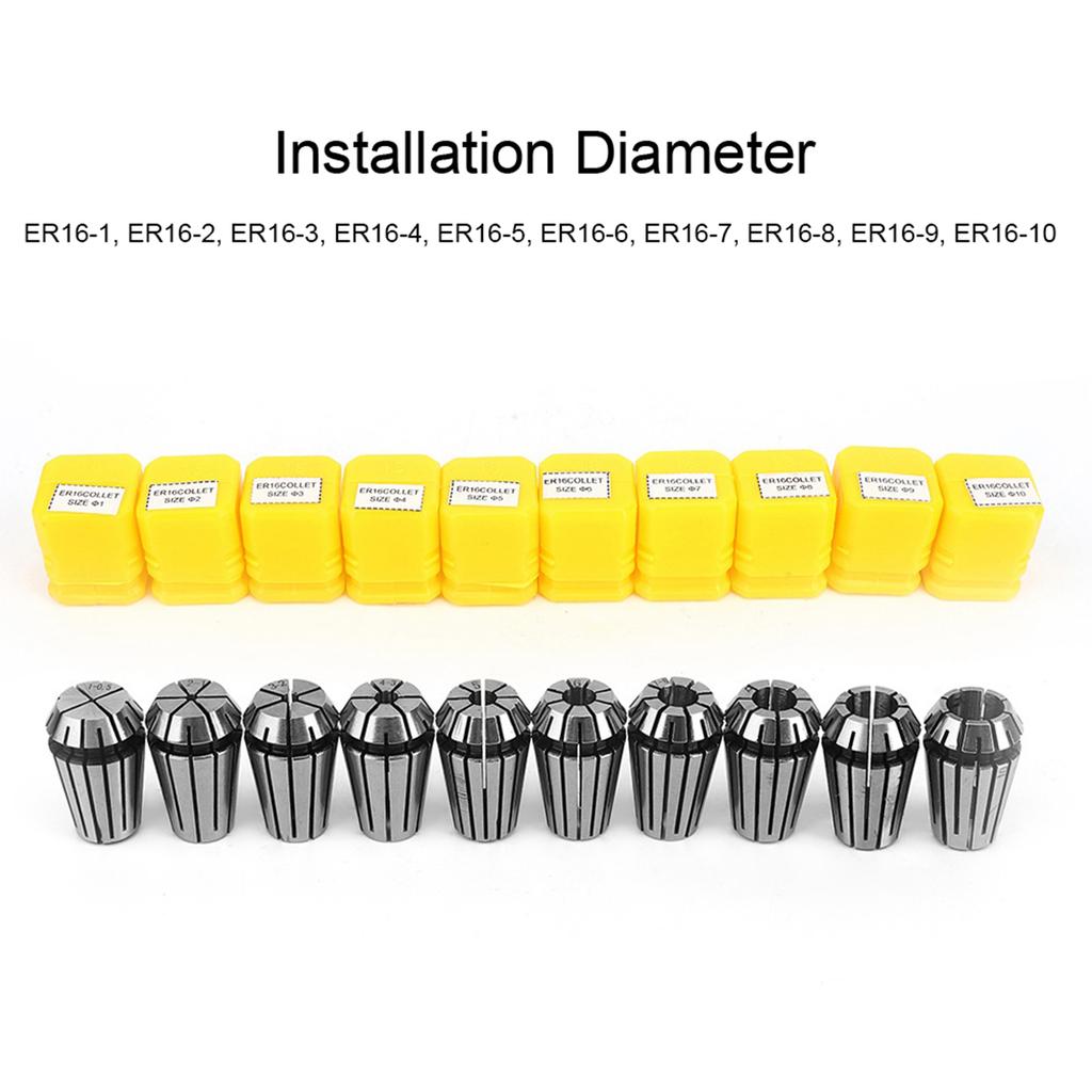 10Pcs Chuck Accurate Spring Set CNC Engraving  Milling Machine Industrial Accessories ER16