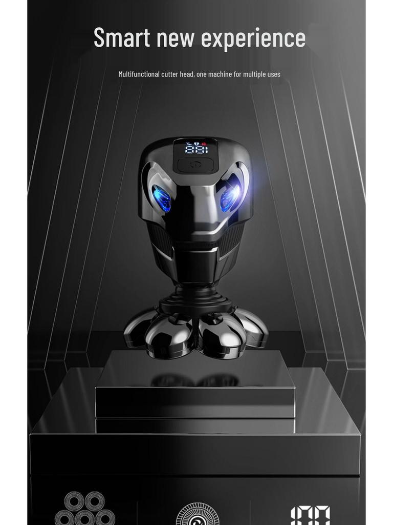 Aparat de ras electric 7D multifuncțional, lavabil, cu șapte capete