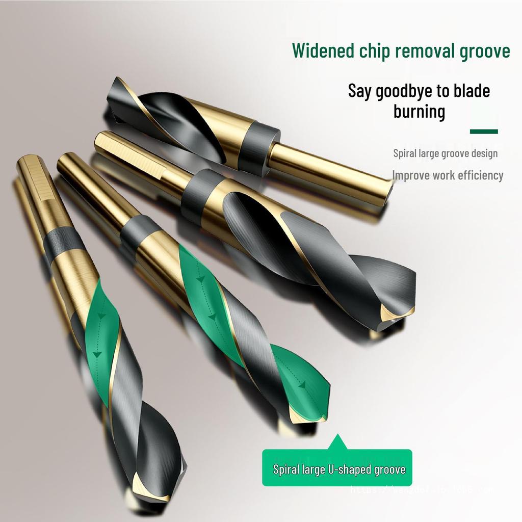 Black and Gold Dual-Color Hand Drill Bits Set with Spiral Chip Slot for Metal Drilling