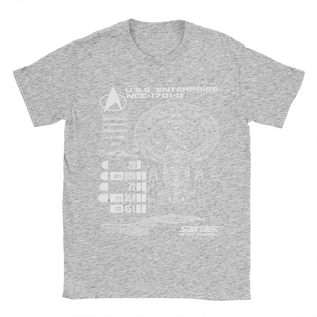 Stars Treks Next Generation USS Enterprise Schematics T Shirts Mens  Pure Cotton TShirts Tee Shirt Short Sleeve Plus Size