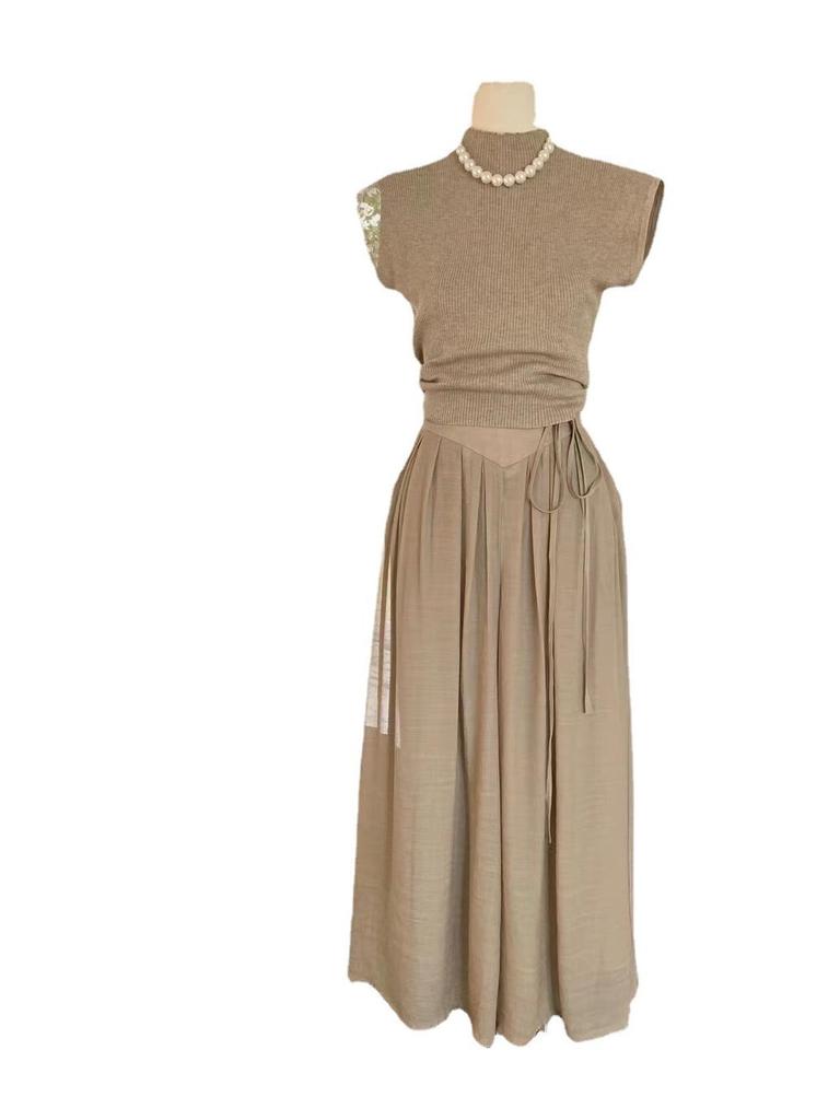 2023 Frühling/Sommer Vielseitige Baumwollleinen Bindehose Retro Culottes