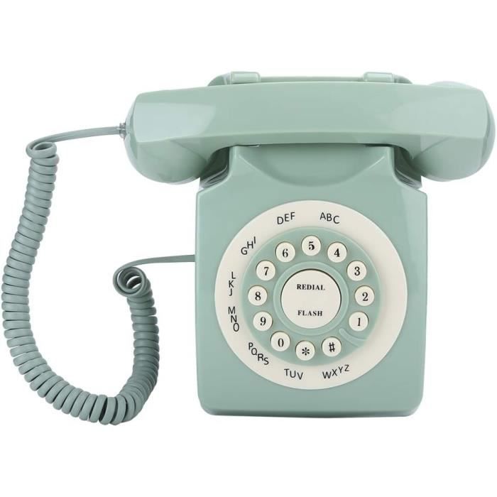 Téléphone Vintage Yunir - Style rétro européen vert clair