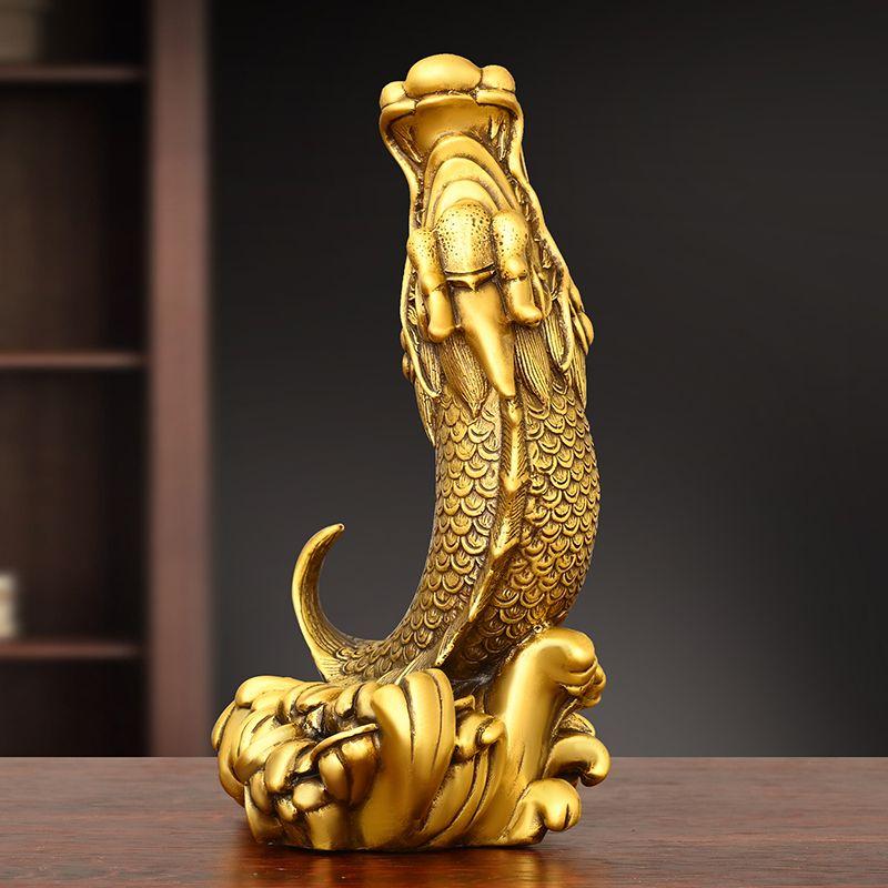 Kupferdrachenkopf-Fischornamente, die Reichtum anlocken, Fische, Schildkrötenfische, Jahresüberschuss, Heim- und Wohnzimmer-Handwerksdekoration