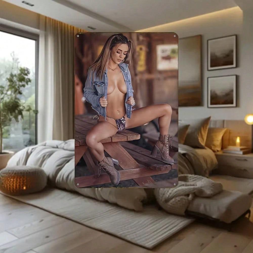 Cowboy Girl Metal Wall Art Decor for Home Kitchen Bedroom Party Bar