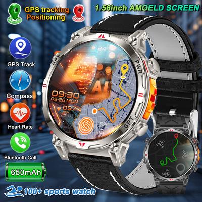 2026 Neue GPS Smartwatch AMOLED-Bildschirm 3ATM Wasserdicht Fitness-Tracking Herzfrequenz BT-Anruf Professionelle Sport-Smartwatch 650mAh