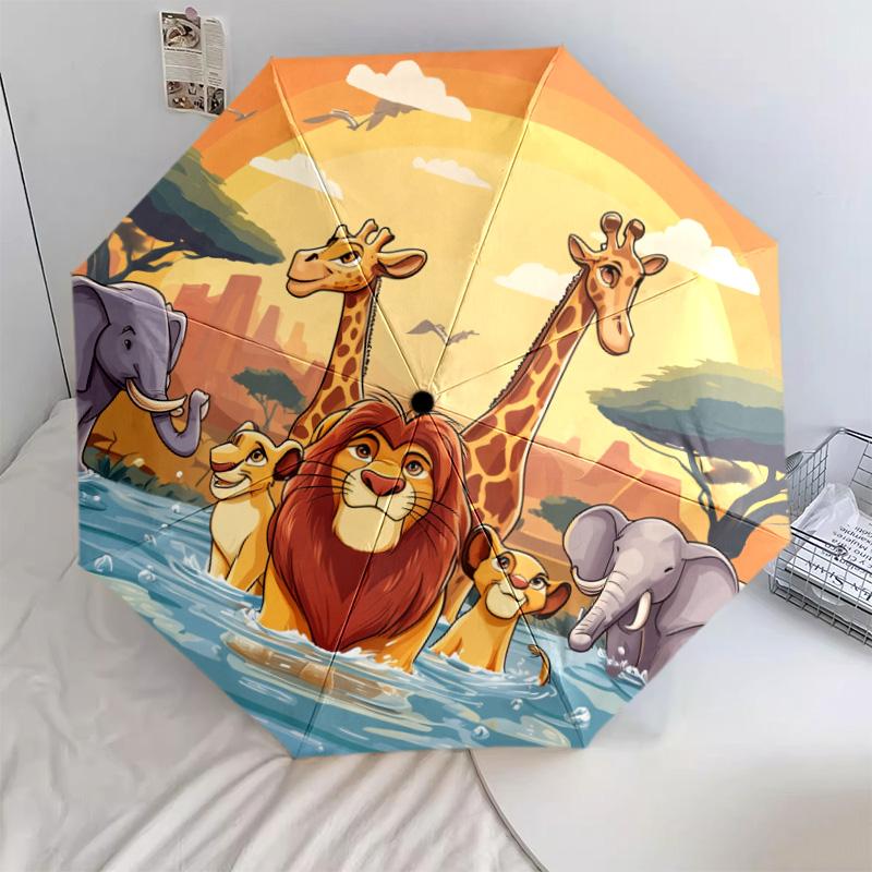 Animal pattern, automatic folding umbrella, portable and foldable design, 8 ribs, a Christmas or birthday gift.