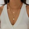 316L Stainless Steel Geometric Long Pendant Three-Layer Pendant Necklace For Women Fashion New Neck Chain Jewelry Party Gift