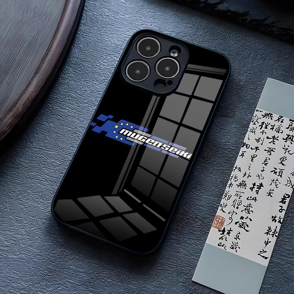 Mugen Seiki Rc Logo Phone Case For IPhone 16 Pro Max 14 15 Plus 13 Mini 11 12 X XR XS 8 7 Plus SE Glass Back Cover
