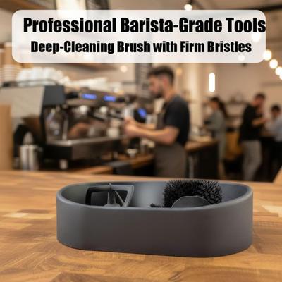 Yousheng Electric Automatic Portafilter Cleaner Stainless Steel Espresso Handle Cleaning Station with Brush & Grounds Tray Universal Coffee Handle