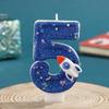 Children's Rocket Birthday Candle Numbers 0-9 - DIY Cake Decorations
