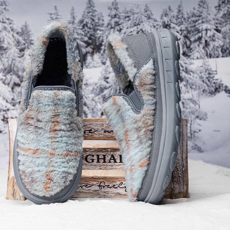 Fashion Hot Sell Moccasins Handmade Comfy Mens Loafers Casual Slip on Shoes Warm Plush Fur Winter Flats Man Walk Driving Shoes Moccasins