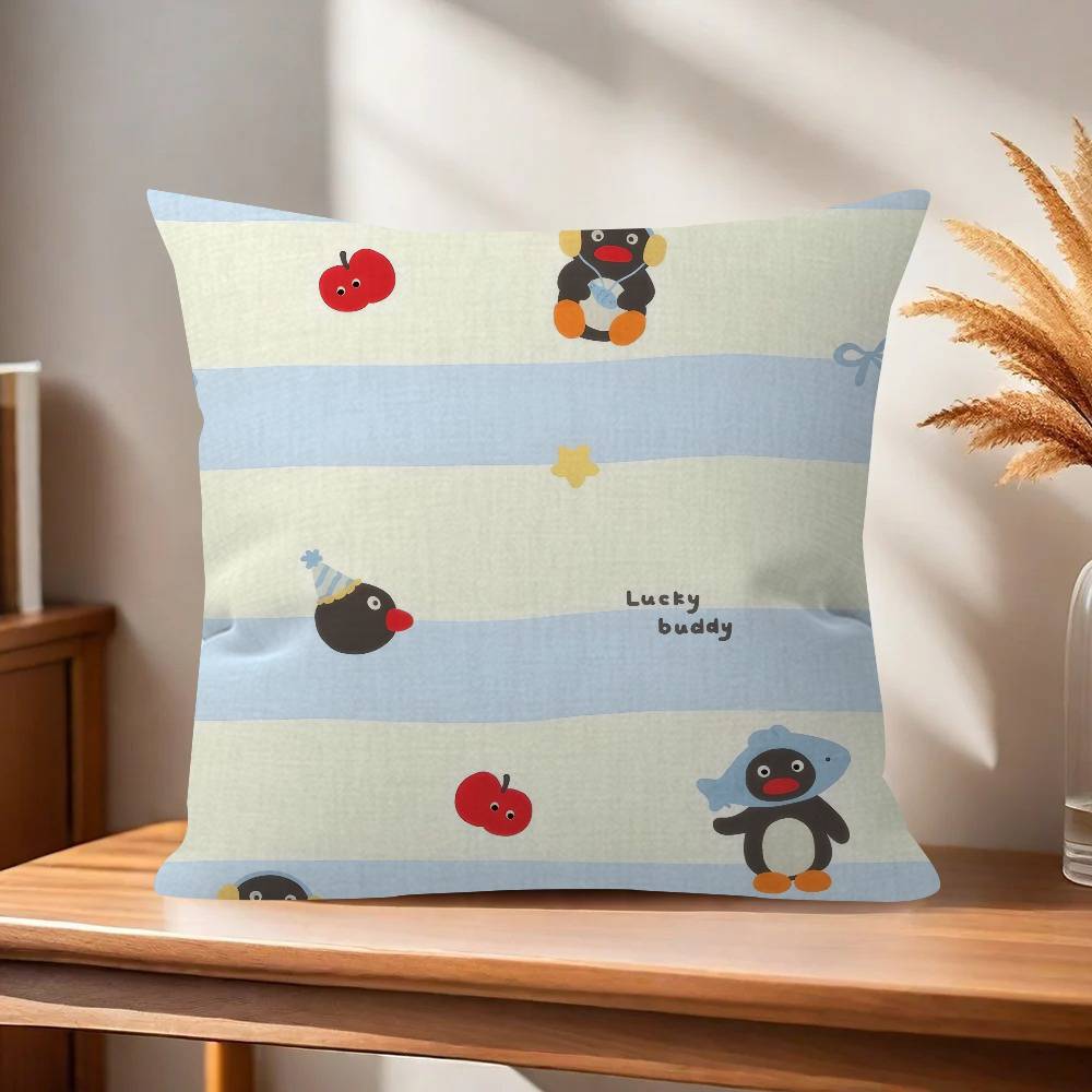 Pingu Cartoon Cute Pillow Gift Home Office Decoration Bedroom Sofa Car Cushion Cover case x
