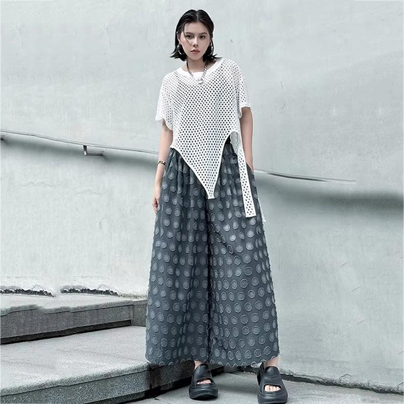 XITAO Dot Patchwork Contrast Color Print Pants HQQ2515