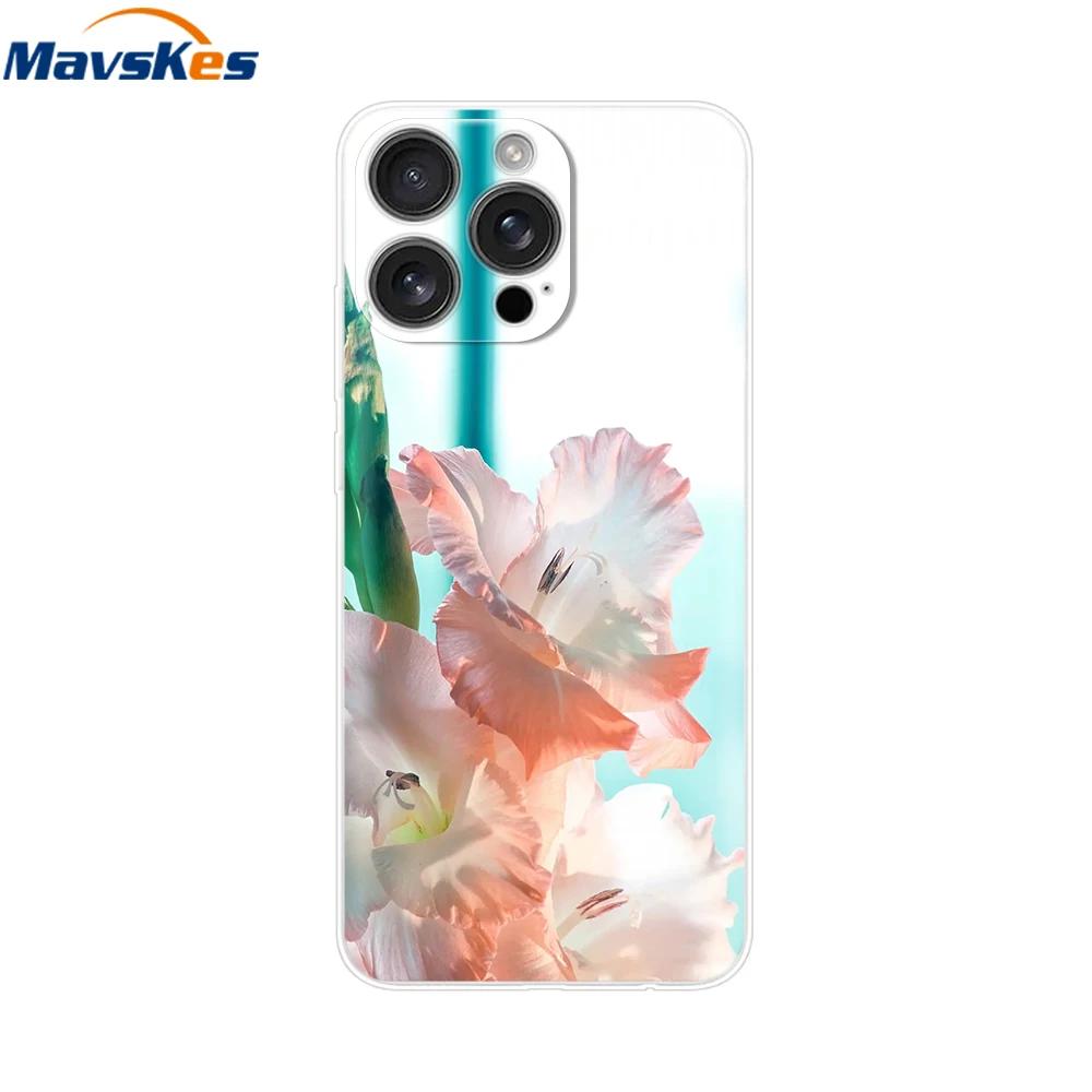 For iPhone 16 Pro Case 16 Plus Lovely Heart Soft Silicone TPU Painted Phone Cases for Apple iPhone16 Pro Max Cover Shell New Bag