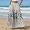 Women's Casual High Waist Drawstring A-line Skirt Color Skirt With Pockets
