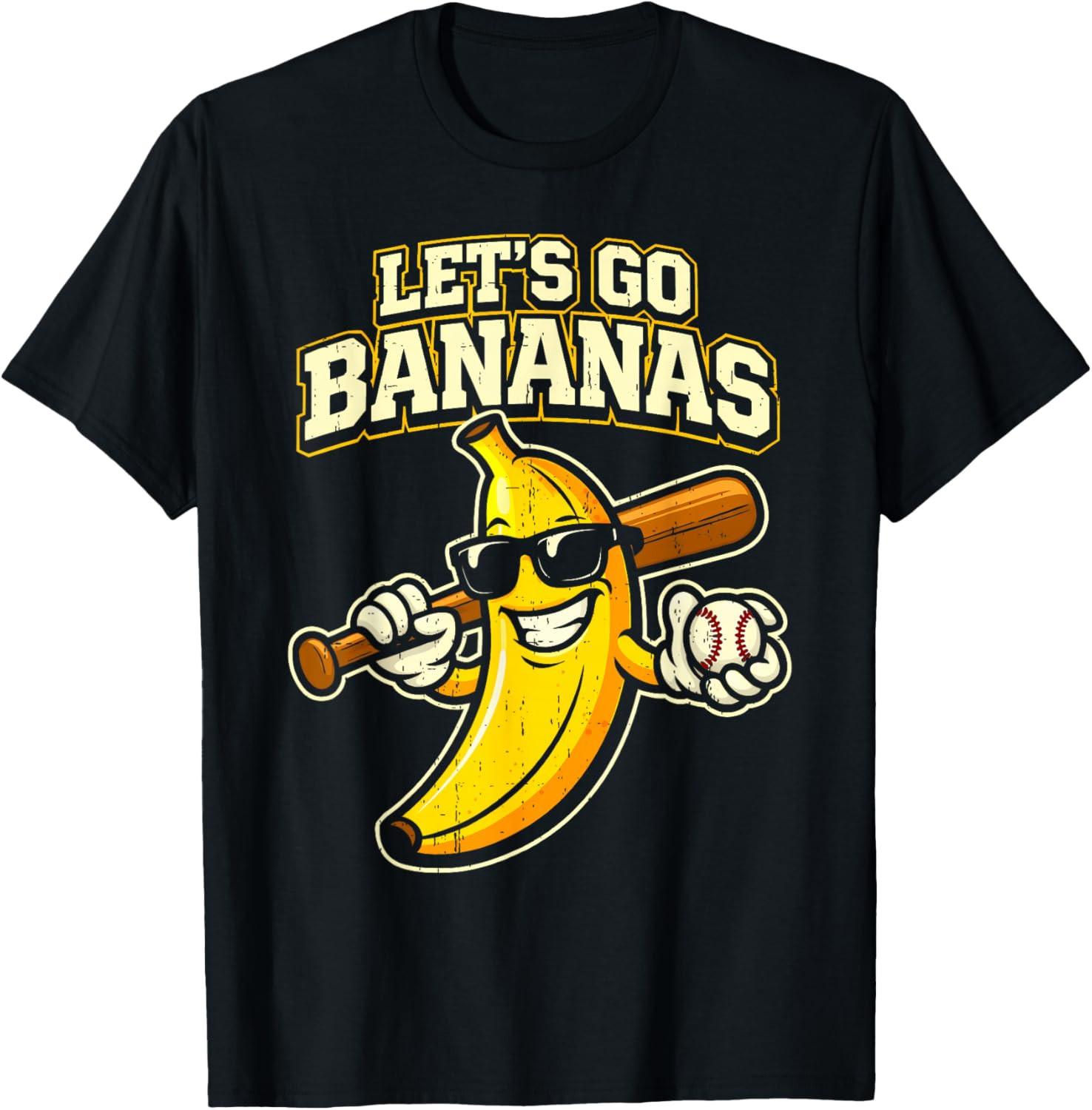Lets Go Banana Retro Boys Kids Men Youth Teen Unisex T-Shirt XXL