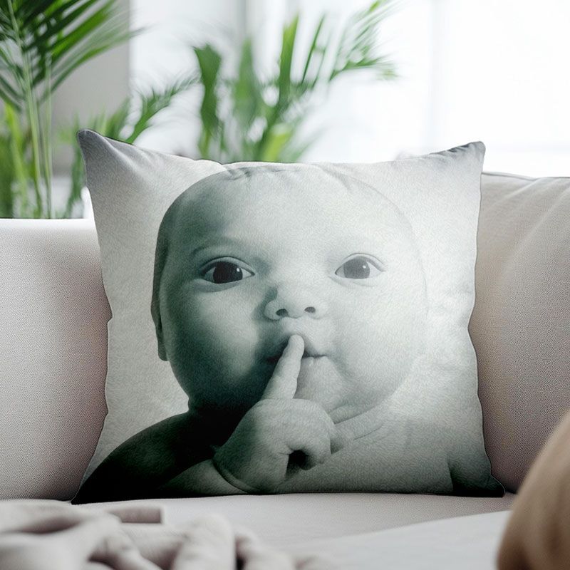 Drooling Baby Emoji Pillow Cover, Abstract Funny Style, Sofa Cushion Cover