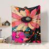 1pc Floral Print Blanket Warm, Cozy, And Soft, Suitable for Sofas, Beds, Cars, And Office Use.Perfect for Camping And Travel, Making It a Great Gift f