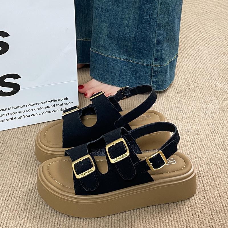 Fashion CRLAYDK Women's Sandals Comfort Platform Adjustable Double Strap Shoes Open Toe Walking Casual Buckle Beach Dressy Slippers