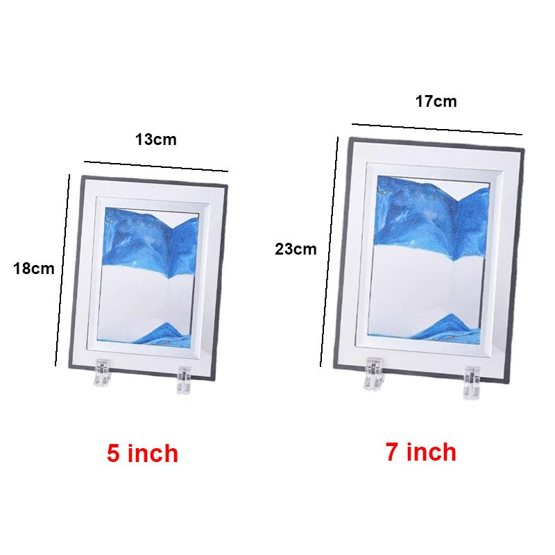 Square Sandscape Moving sand Art Picture Deep Sea Quicksand Craft 3D Hourglass in Motion Flowing Sand Painting Home Decor Gifts