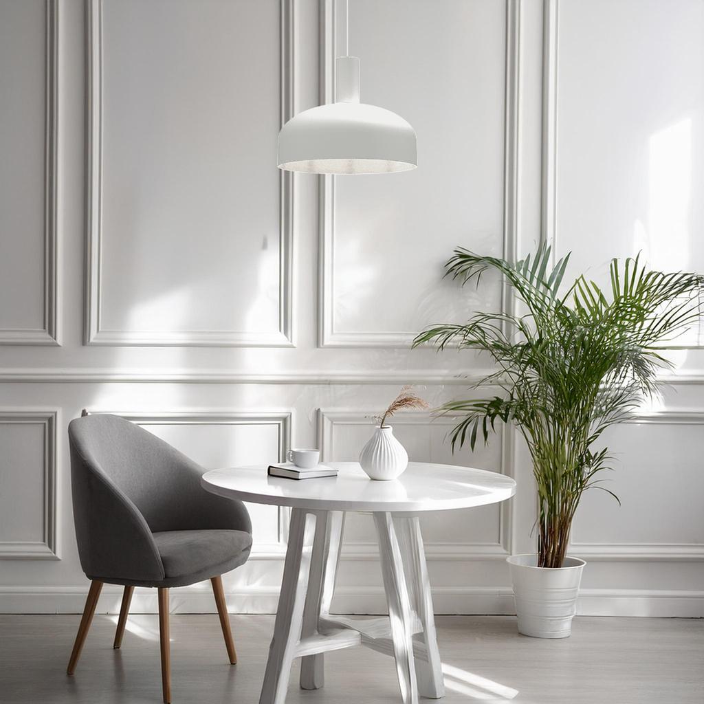 Lampa Wisząca Skandynawska Do Kuchni Jadalni Nad Stół Biała Ø30Cm 1Xe27 60W Visby Milagro