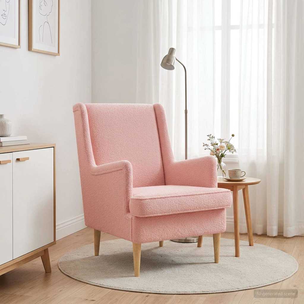 Sessel Rosa Boucle