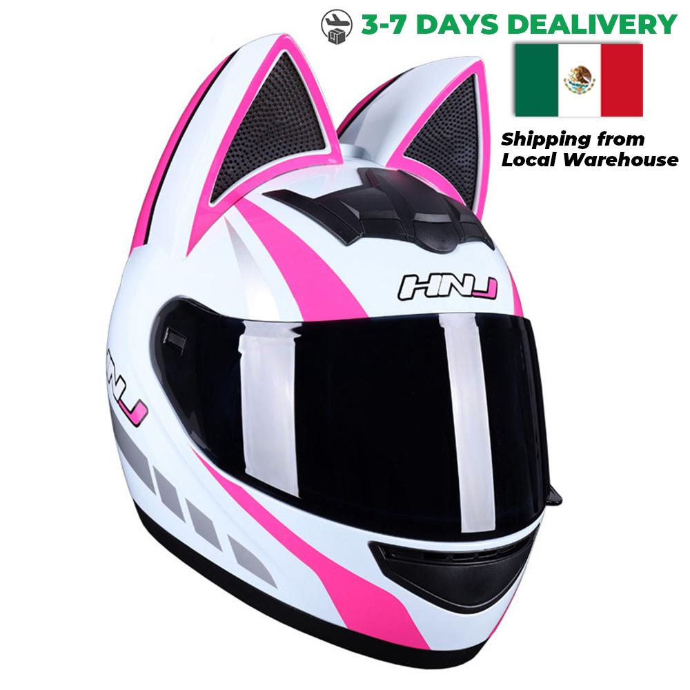 Motorcycle Helmet Moto Cat Ears Streamlined Helmet For Women Men Full Face Breathable Casco Moto Helmets DOT Approved