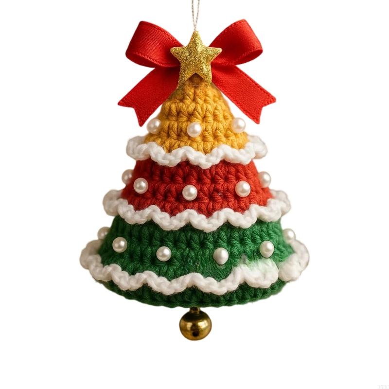 Christmas Bells Ornament Knitted Santa Hanging Bells Christmas Tree Decorations For Indoor Outdoor Decoration