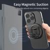 Double-Sided Magnetic Phone Ring Holder for MagSafe - Universal Kickstand Magnet Grip for iPhone 16/15/14, Huawei, Xiaomi