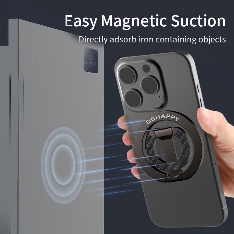 Double-Sided Magnetic Phone Ring Holder for MagSafe - Universal Kickstand Magnet Grip for iPhone 16/15/14, Huawei, Xiaomi