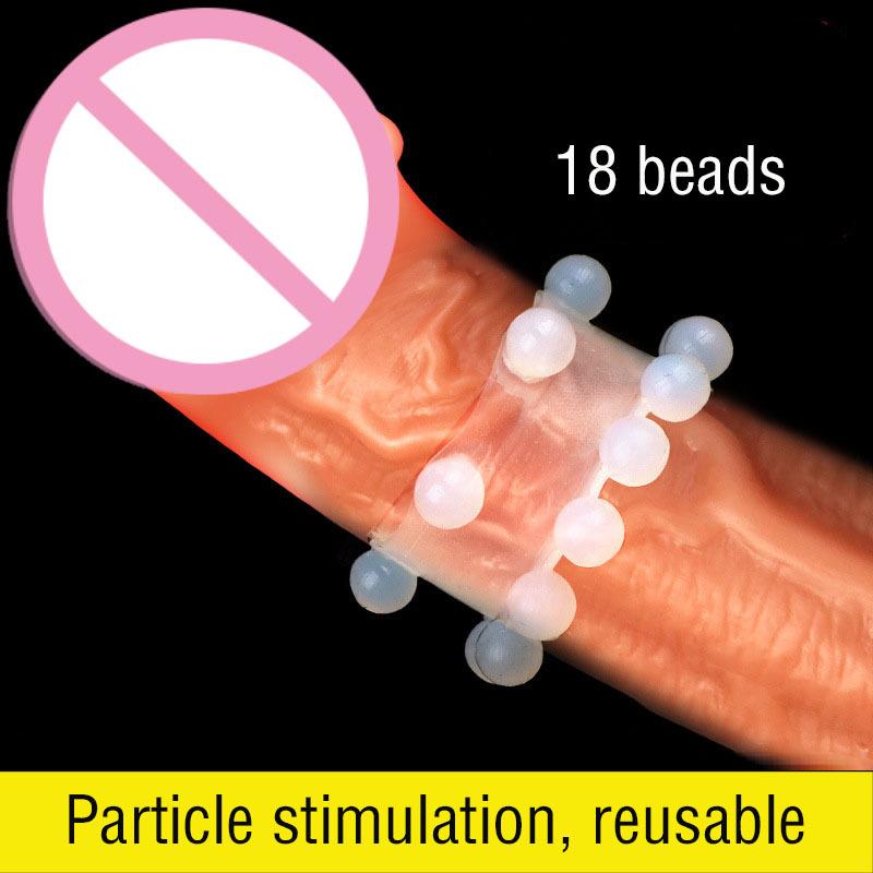 18 Beads Penis Ring Cock Ring Sex Toys for Men Rings Delay Ejaculation Foreskin Fix Chastity Cage Cockring Sex Shop