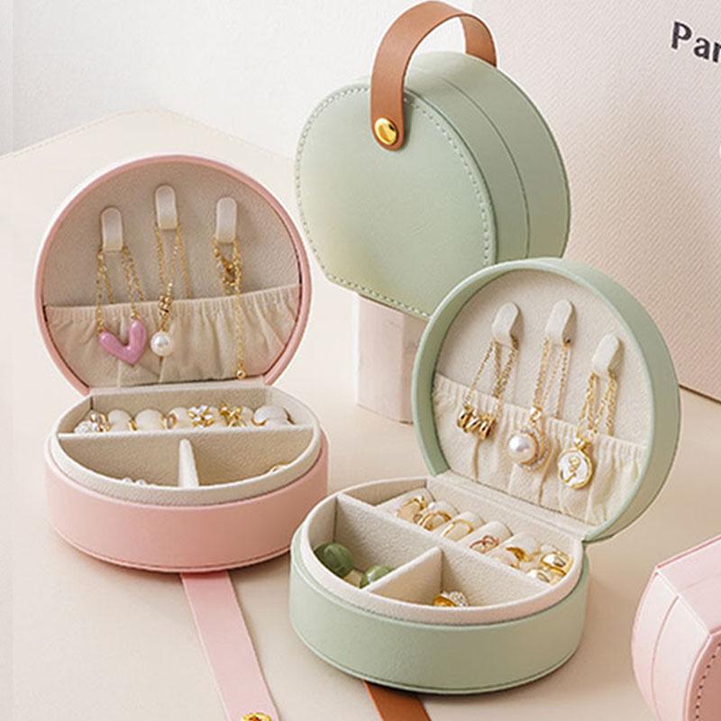 Portable Jewelry Storage Box for Necklaces, Rings, Studs, and Earrings