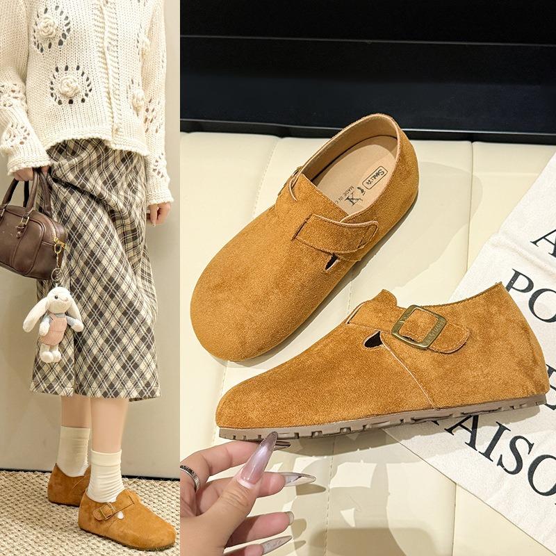 Women's new autumn platform casual ugly cute one-pedal single shoes women's fashion Doudou shoes women