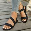 Women's Fashion Plus Size Flat Sandals with Wide Straps Open Toe Casual Summer Footwear for Everyday Wear and Outdoor Activities