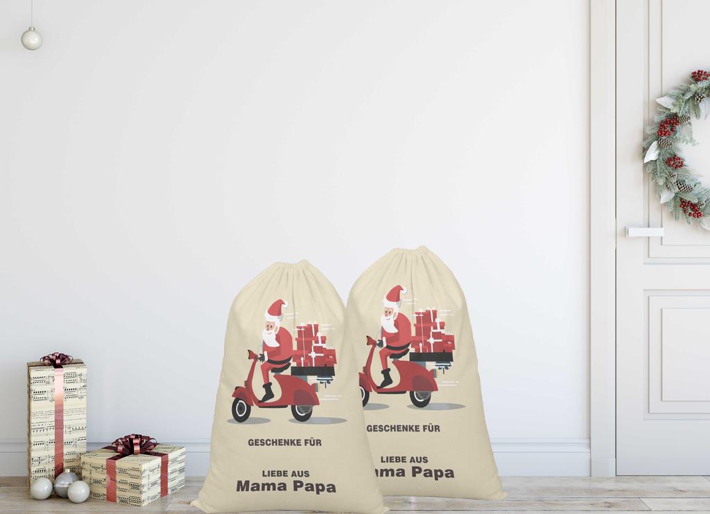 Printtoo Large Drawstring Canvas Bag Christmas Sack Bags Santa Gift Sack Custom Party Favor 2 Pcs 27x20 Inch