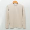 T-shirt Underwear for Men with Long Sleeves Solid Color Outer Wear Plush T-shirt for Men