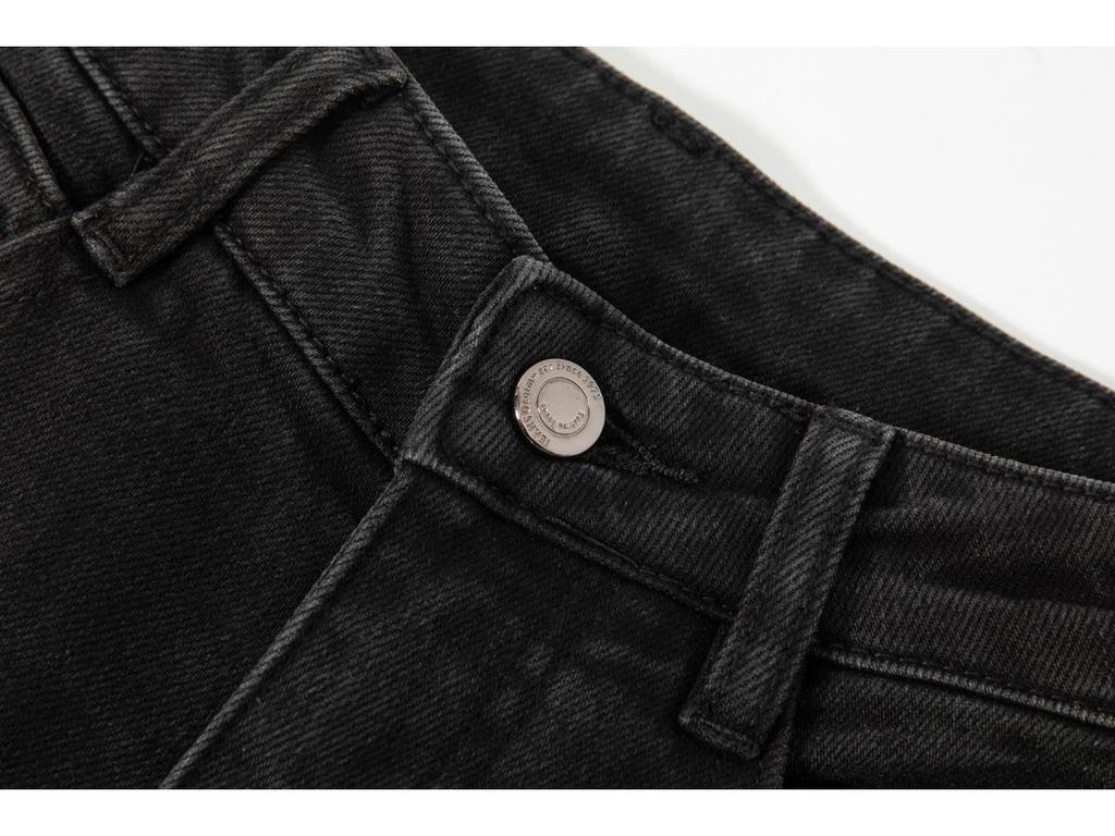 Women's High-Waisted Slim Wide-Leg Denim Jeans - Black Bull Style, Spring 2026, Flattering Elastic Straight-Leg.