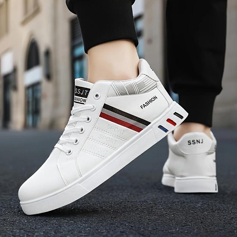 Men's Large-sized High-top Skate Shoes - Anti-slip and Breathable Sports Shoes
