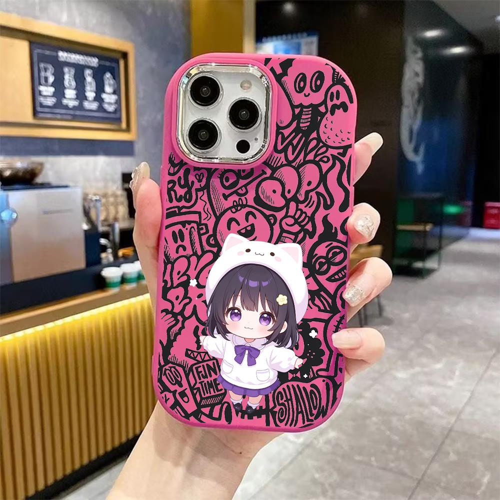 Phone Case: 2D Flat Design Suitable for iPhone 18 17 16 15 14 13 Pro Protective Case, Couple Style, Little Girl, Christmas and Halloween Gifts