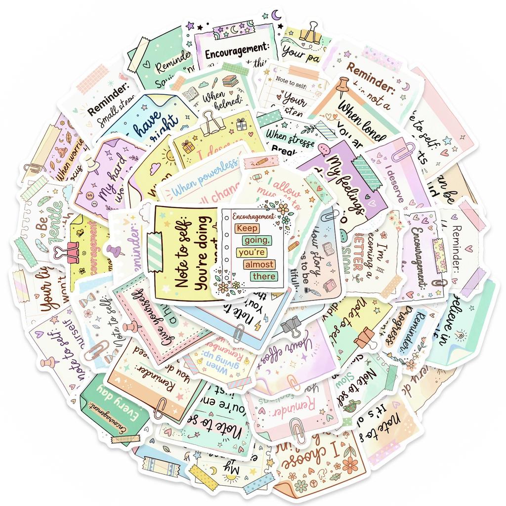 50Pcs/Set Mental Health . Reminder Label Art Series 04 Stickers Waterproof DIY Fashion Doodle Decals Stickers