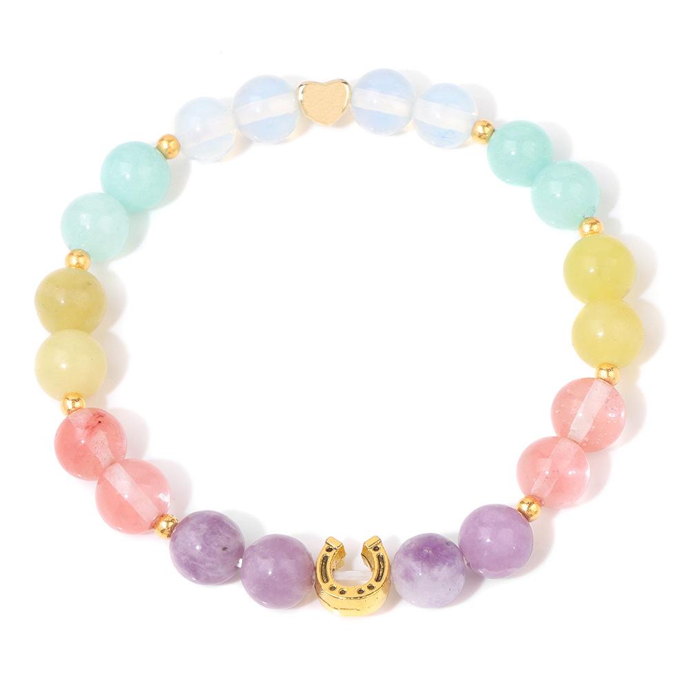 JYL TS Bracelet Women s Mixed Cat Eye Beads Amplifies Charm And Attraction FD10922 бледный аква
