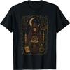 Camiseta Estética Bruxa Whimsigoth Camiseta Mística Oculta da Lua Crescente