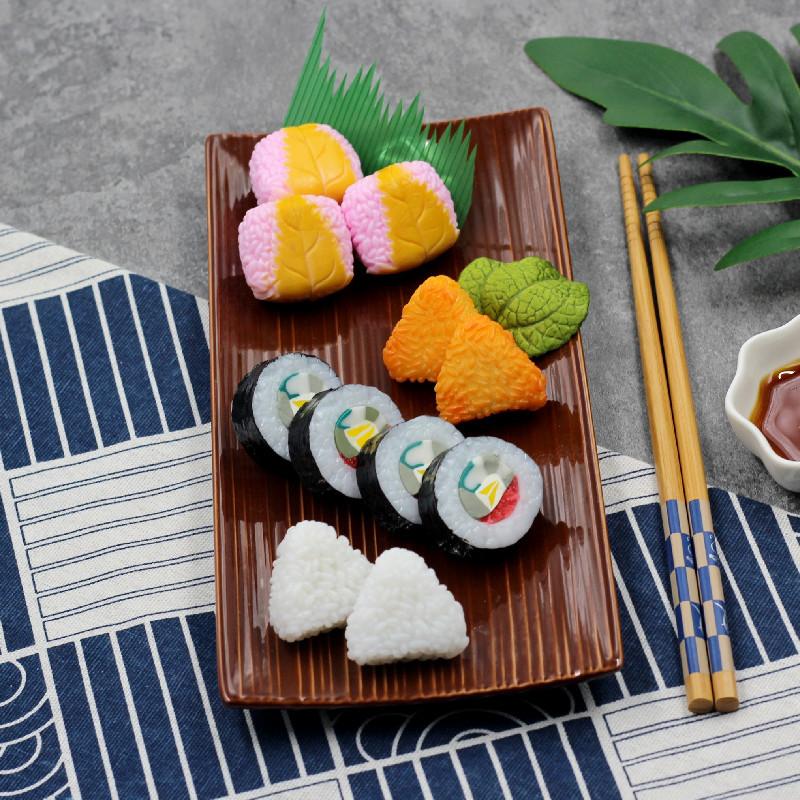 Simulation Sushi Rice Fake Food Model Salmon Japanese Restaurant Window Display Photography Prop Home Decor
